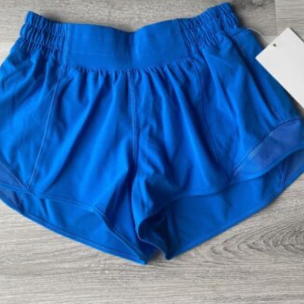 NWT Lululemon Hotty Hot High-Rise Short 4" SIZE 2 POOLSIDE BLUE SIZE 2 RUNNING - Picture 4 of 9